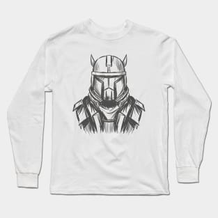 Modern Bounty Hunter Sketch Art Long Sleeve T-Shirt